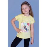 Toontoy Kids Toontoy Kız Çocuk Dijital Baskılı Taş Işlemeli Tişört - 3 Yaş - Sarı