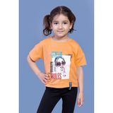 Toontoy Kids Toontoy Kız Çocuk Dijital Baskılı Tişört - 8 Yaş - Turuncu