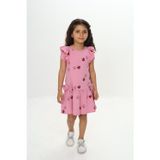Toontoy Kids Toontoy Kız Çocuk Fiyonklu Kalp Baskılı Elbise
