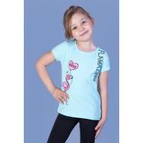 Toontoy Kids Toontoy Kız Çocuk Flamingo Desenli Taş Işlemeli Baskılı Tişört - 3 Yaş - Mint