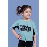 Toontoy Kids Toontoy Kız Çocuk Garni Detaylı Baskılı Tişört - 5 Yaş - Yeşil