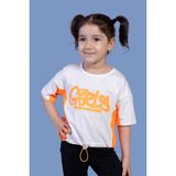 Toontoy Kids Toontoy Kız Çocuk Garni Detaylı Baskılı Tişört - 6 Yaş - Ekru