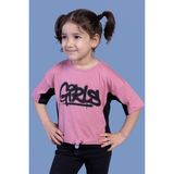 Toontoy Kids Toontoy Kız Çocuk Garni Detaylı Baskılı Tişört - 8 Yaş - Gül Kurusu