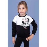 Toontoy Kids Toontoy Kız Çocuk Garnili Mickey Mouse Baskılı Sweatshirt - 1 Yaş - Siyah