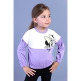 Toontoy Kids Toontoy Kız Çocuk Garnili Mickey Mouse Baskılı Sweatshirt - 2 Yaş - Lila