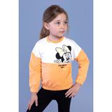 Toontoy Kids Toontoy Kız Çocuk Garnili Mickey Mouse Baskılı Sweatshirt - 2 Yaş - Turuncu
