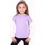 Toontoy Kids Toontoy Kız Çocuk Kapüşonlu Blok Renkli Sweatshirt - 1 Yaş - Lila