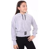Toontoy Kids Toontoy Kız Çocuk Kapüşonlu Kadife Sweatshirt - 10 - 11 Yaş - Gri Melanj