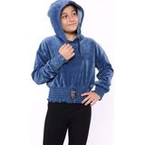 Toontoy Kids Toontoy Kız Çocuk Kapüşonlu Kadife Sweatshirt - 6 - 7 Yaş - İndigo
