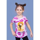 Toontoy Kids Toontoy Kız Çocuk Komple Desenli Dijital Baskılı Tişört - 4 Yaş - Mor
