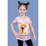 Toontoy Kids Toontoy Kız Çocuk Komple Desenli Dijital Baskılı Tişört - 5 Yaş - Turuncu
