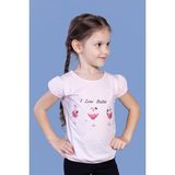 Toontoy Kids Toontoy Kız Çocuk Lastikli Büzgü Detaylı Baskılı Tişört - 3 Yaş - Pudra
