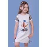Toontoy Kids Toontoy Kız Çocuk Leopar Detaylı Baskılı Tişört - 7 Yaş - Bej