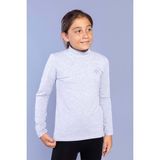 Toontoy Kids Toontoy Kız Çocuk Nakışlı Balıkçı Yaka Okul Tişörtü - 12 Yaş - Gri Melanj