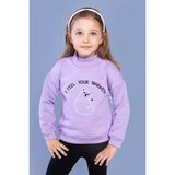 Toontoy Kids Toontoy Kız Çocuk Nakışlı Balıkçı Yaka Pamuklu Sweatshirt - 1 Yaş - Lila