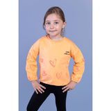Toontoy Kids Toontoy Kız Çocuk Nakışlı Büzgü Detaylı Sweatshirt - 4 Yaş - Turuncu
