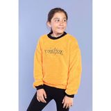 Toontoy Kids Toontoy Kız Çocuk Nakışlı Peluş Sweatshirt - 8 Yaş - Turuncu