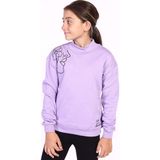 Toontoy Kids Toontoy Kız Çocuk Nakışlı Taş Işlemeli Balıkçı Yaka Sweatshirt - 6 - 7 Yaş - Lila