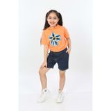 Toontoy Kids Toontoy Kız Çocuk Önü Çiçek Baskılı Tişört - 6 - 7 Yaş - Orange