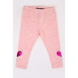 Toontoy Kids Toontoy Kız Çocuk Paçası Çevirmeli Pullu Tayt - Pembe Melanj - 2 Yaş