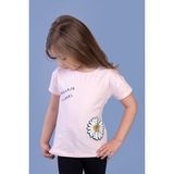 Toontoy Kids Toontoy Kız Çocuk Papatya Baskılı Tişört - 2 Yaş - Pudra