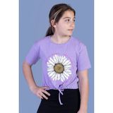 Toontoy Kids Toontoy Kız Çocuk Papatya Desenli Tişört - 10 Yaş - Lila