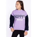 Toontoy Kids Toontoy Kız Çocuk Peluş Detaylı Baskılı Sweatshirt - Lila - 8 - 9 Yaş