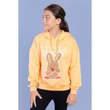 Toontoy Kids Toontoy Kız Çocuk Tavşan Baskılı Kapüşonlu Sweatshirt - 8 Yaş - Turuncu