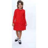 Toontoy Kids Toontoy Kız Çocuk Yaka Fırfır Etek 3D Güllü Elbise
