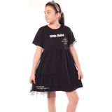 Toontoy Kids Toontoy Kız Çocuk Youth Choice Baskılı Tüllü Elbise - 4 - 5 Yaş - Siyah
