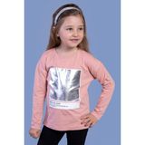 Toontoy Kids Varak Baskılı Somon Kız Çocuk T-shirt