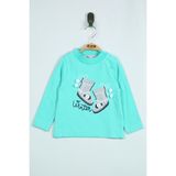 Toontoy Kız Bebek Ayakkabı Nakışlı Sweatshirt - 9 Ay - Mint