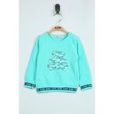 Toontoy Kız Bebek Ayıcık Baskılı Sweatshirt - 9 Ay - Mint