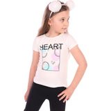Toontoy Kız Bebek Baskılı Bisiklet Yaka Kısa Kollu Tişört - Ekru - 2