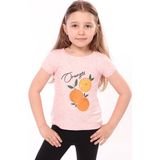 Toontoy Kız Bebek Baskılı Bisiklet Yaka Kısa Kollu Tişört - Pembe - 2
