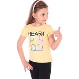 Toontoy Kız Bebek Baskılı Bisiklet Yaka Kısa Kollu Tişört - Sarı - 4