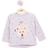 Toontoy Kız Bebek Baskılı Bisiklet Yaka Uzun Kollu Tişört - Gri - 9 Ay