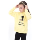Toontoy Kız Bebek Baskılı Sweatshirt Açık Sarı 9 AY