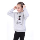 Toontoy Kız Bebek Baskılı Sweatshirt Gri Melanj 1 YAŞ