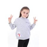 TOONTOY Kız Bebek Baskılı Sweatshirt Gri Melanj, 9 Ay, 22567, Gri Melanj, kız-bebek
