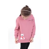 Toontoy Kız Bebek Baskılı Sweatshirt Gül Kurusu 9 AY