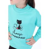 Toontoy Kız Bebek Baskılı Sweatshirt Mint Yeşili 1 YAŞ