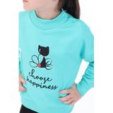 TOONTOY Kız Bebek Baskılı Sweatshirt Mint Yeşili, 3 Yaş, 22568, Mint Yeşili, kız-bebek