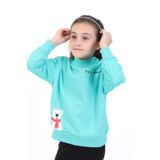 Toontoy Kız Bebek Baskılı Sweatshirt Mint Yeşili 9 AY