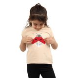 TOONTOY Kız Bebek Baskılı Tişört 4 Yaş, 4 Yaş, 22482, Bej, Kız Çocuklar