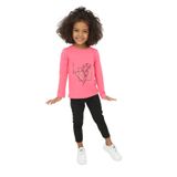 Toontoy Kız Bebek Çiçekli Yazı Nakışlı Tişört - 4 Yaş - Fuşya