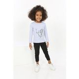 Toontoy Kız Bebek Çiçekli Yazı Nakışlı Tişört