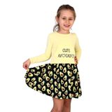 TOONTOY Kız Bebek Cute Avocado Nakışlı Elbise, 1 Yaş, 16580-, Sarı, Bebek-Kızlar