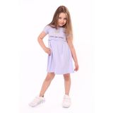 Toontoy Kız Bebek Faire Un Voeu Baskılı Elbise - 2 Yaş - Mavi