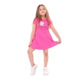 Toontoy Kız Bebek Faire Un Voeu Baskılı Elbise - 9 Ay - Fuşya